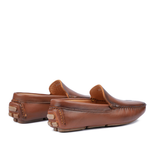 Alex-Mocassin en cuir Tabac