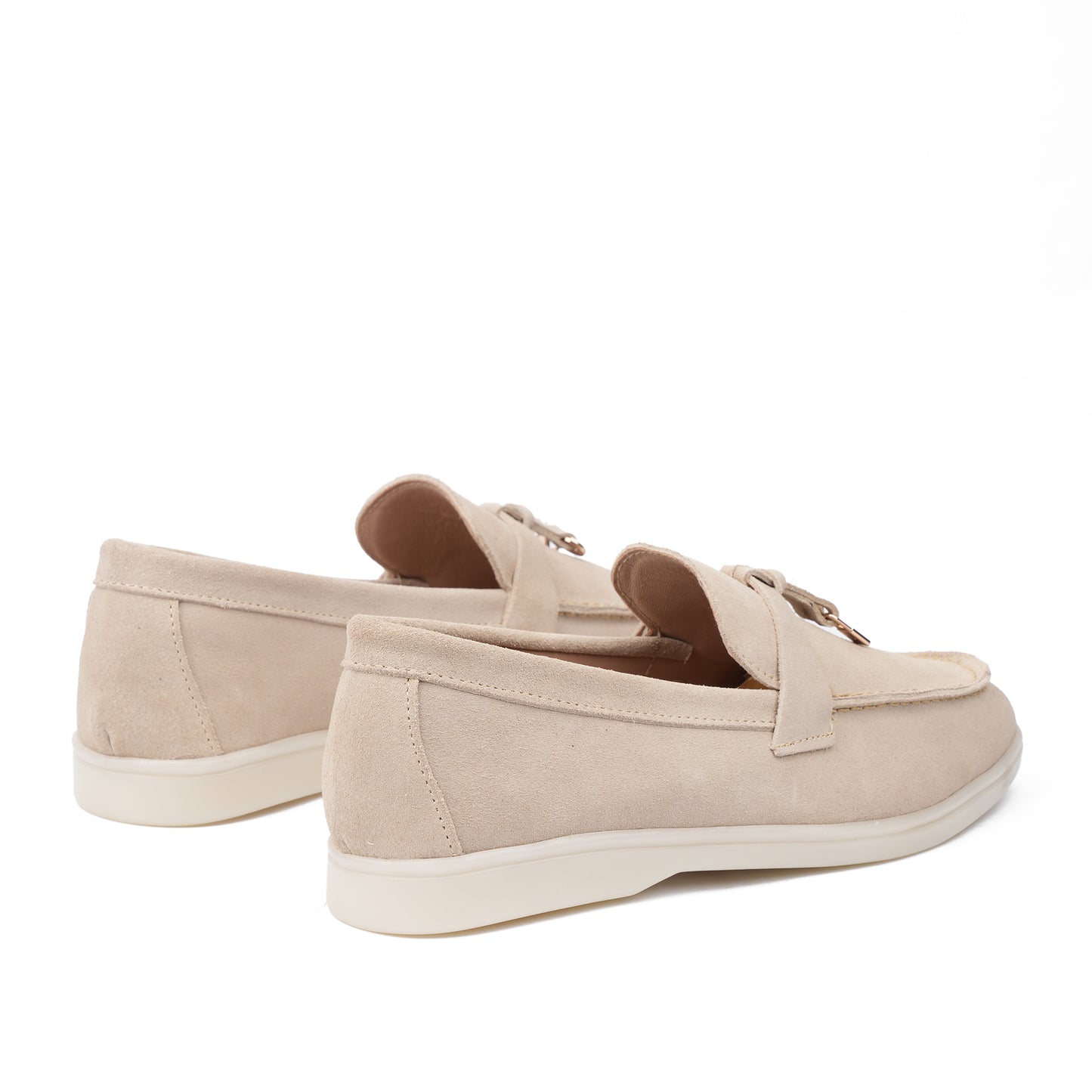 Lina-mocassin en daim Beige clair