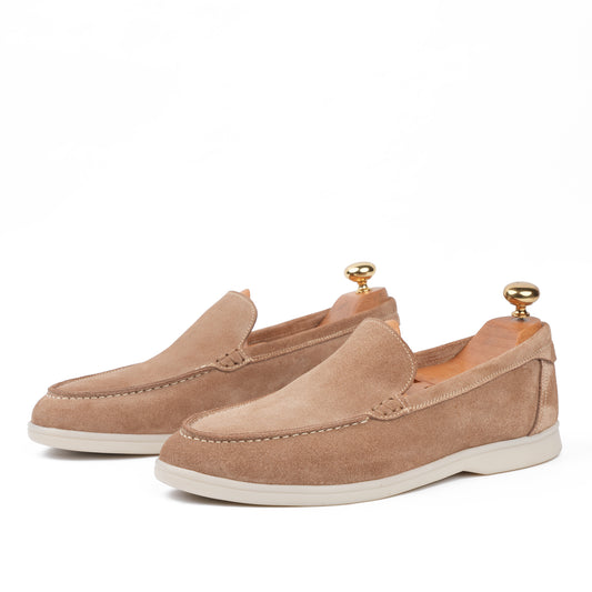Lorenzo – Mocassin en daim Beige clair