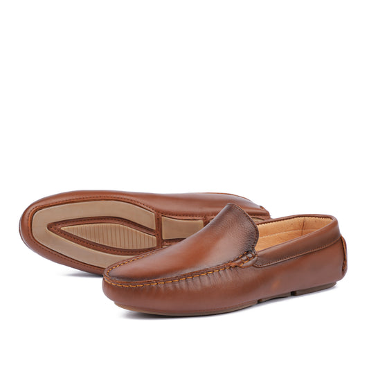 Alex-Mocassin en cuir Tabac