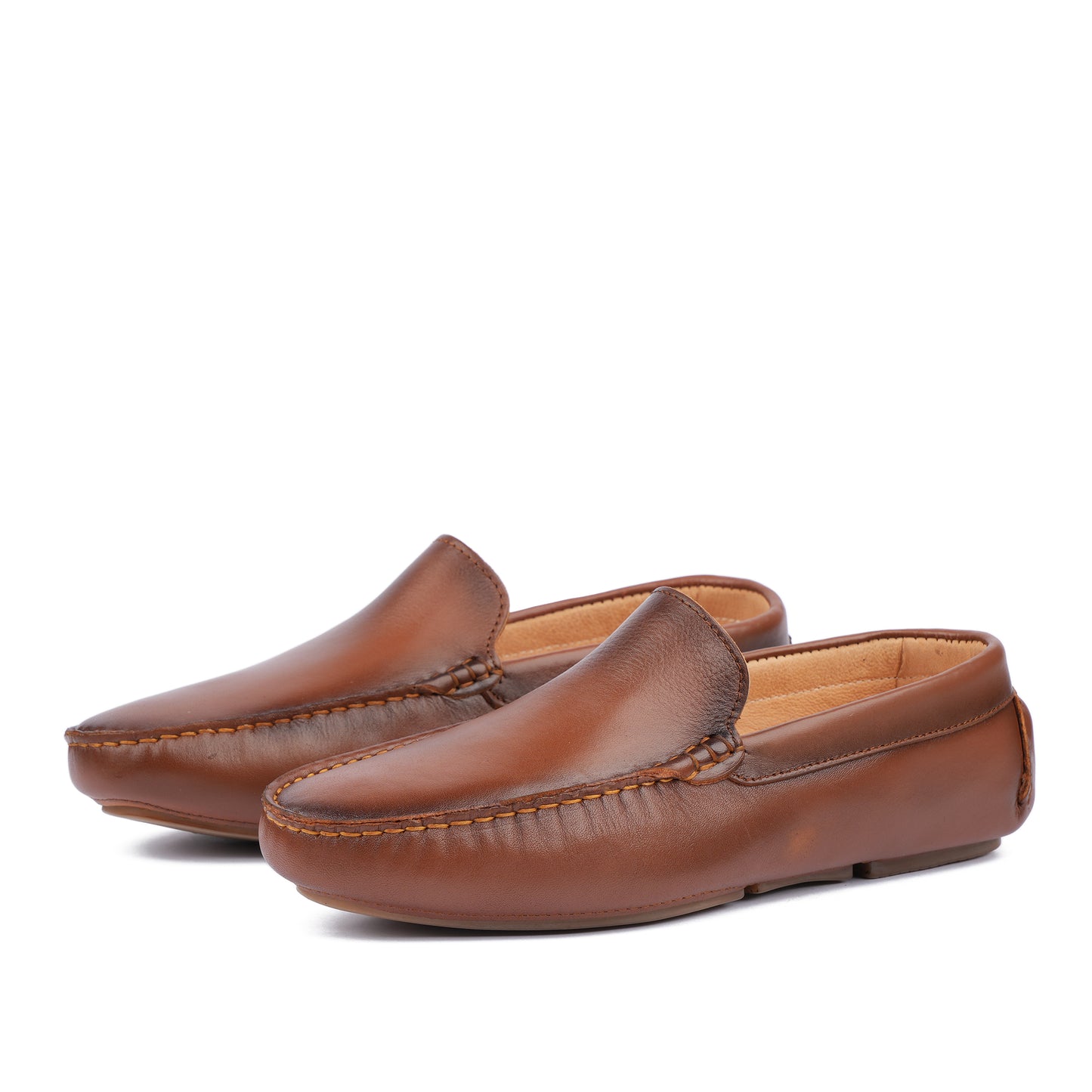 Alex-Mocassin en cuir Tabac