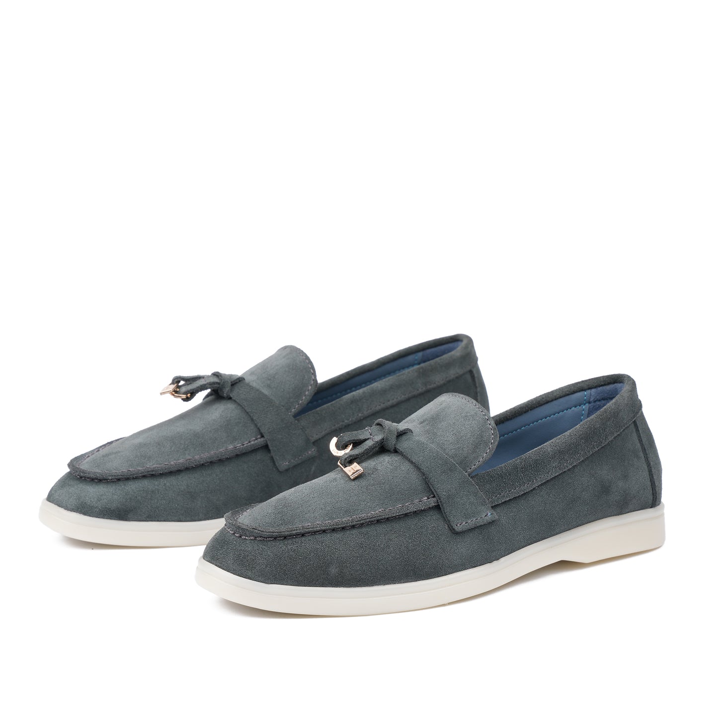 Lina-mocassin en daim Gris foncé