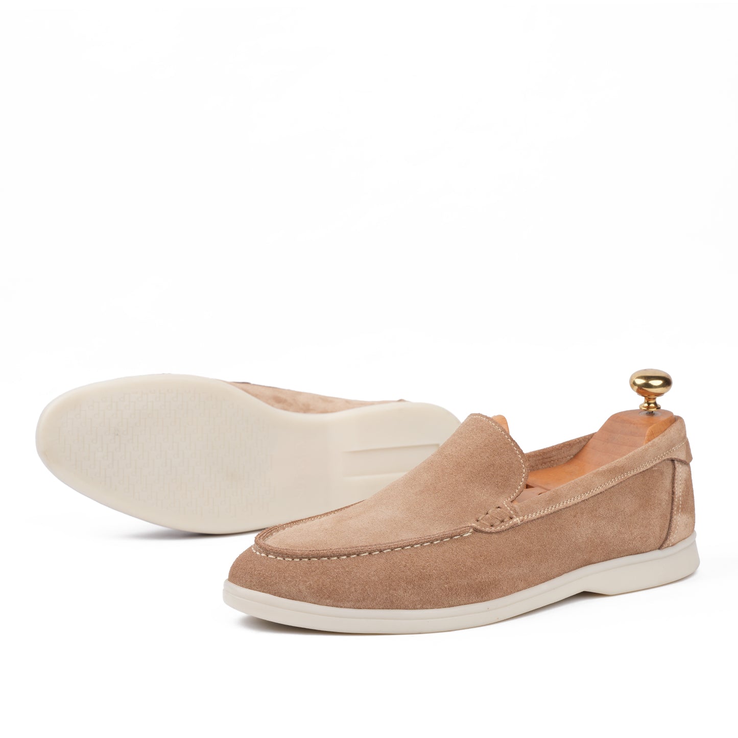 Lorenzo – Mocassin en daim Beige clair