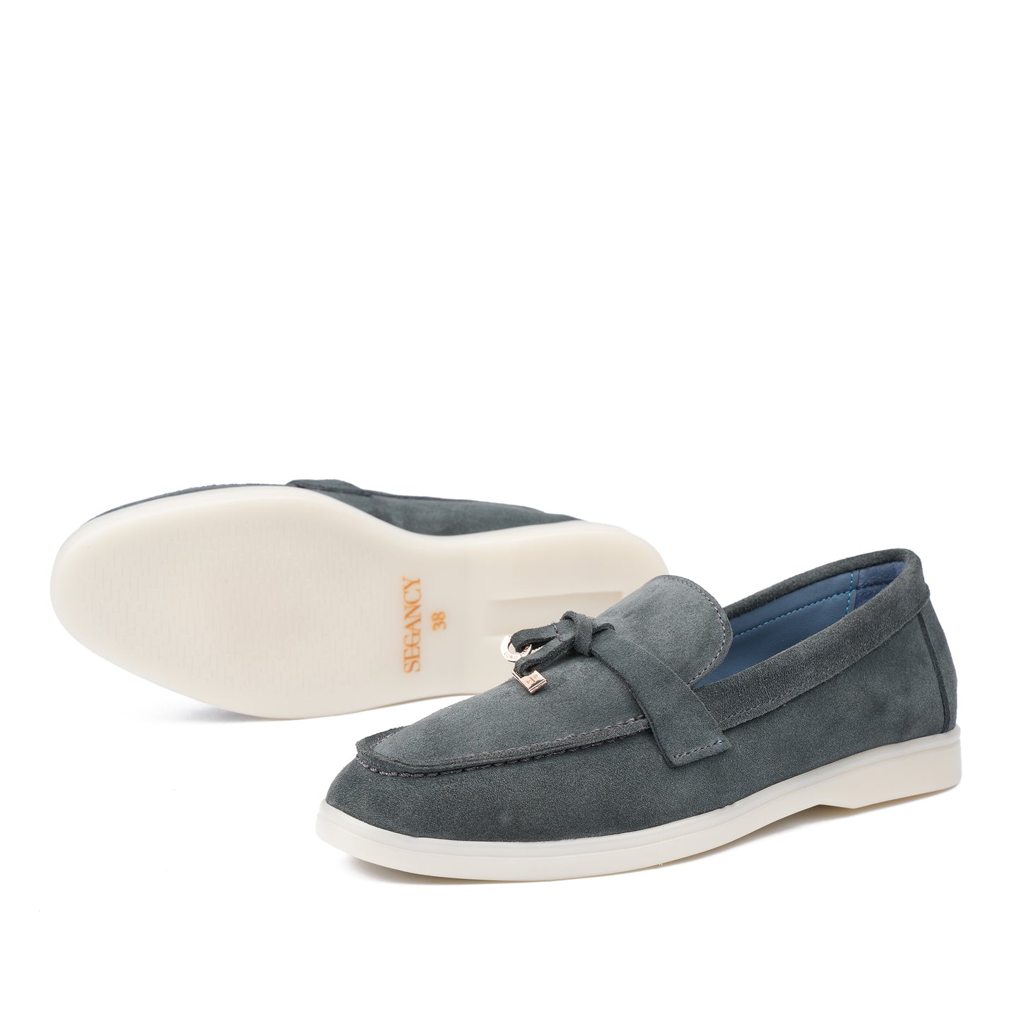 Lina-mocassin en daim Gris foncé