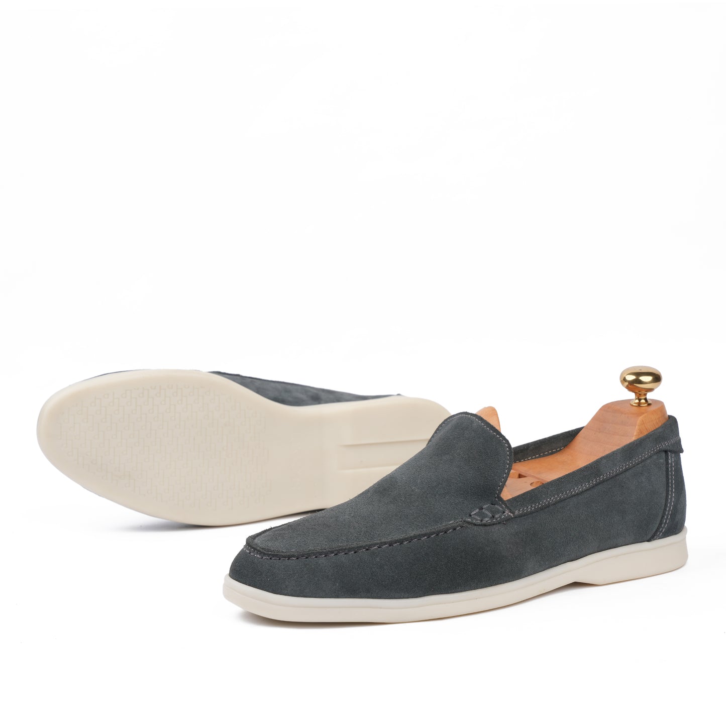 Lorenzo – Mocassin en daim Gris foncé