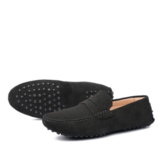 Léo-Mocassin en daim Noir